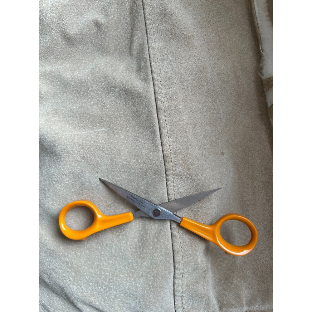 Vintage Fitz Wright Leather Suede Faux Shearling Coat Shawl Collar Size Large - Picture 14 of 16